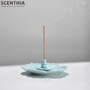 
                  
                    SCENTHIA Ceramic Lotus Incense Holder – Celadon Home Decor & Fragrance Accessory
                  
                